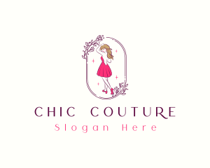 Sexy Woman Fashionista Dress logo design