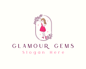 Sexy Woman Fashionista Dress logo design