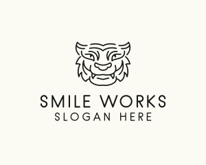 Smiling Wild Tiger logo design