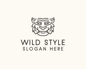 Smiling Wild Tiger logo design