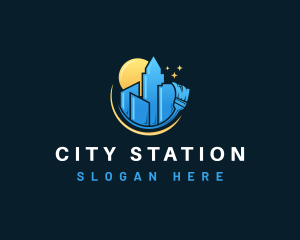 City Broom Stick Cleaning logo design