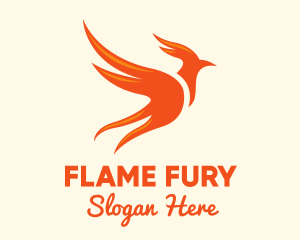 Legendary Fiery Phoenix logo design