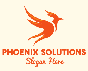 Legendary Fiery Phoenix logo design