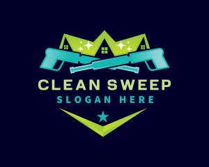 Roof Pressure Wash Cleaning logo design