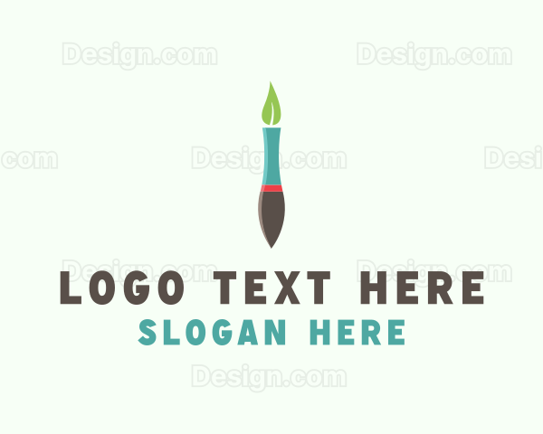 Eco Pen Brush Art Logo