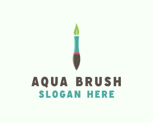 Eco Pen Brush Art logo design