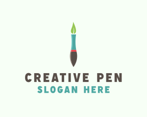 Eco Pen Brush Art logo design