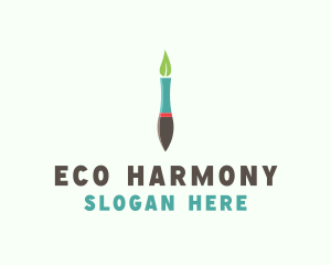 Eco Pen Brush Art logo design