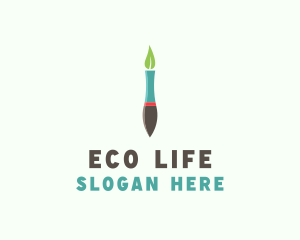 Eco Pen Brush Art logo design