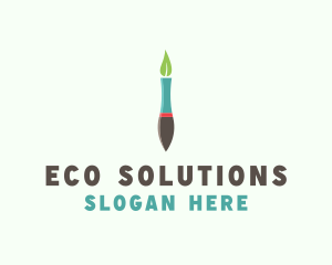 Eco Pen Brush Art logo design