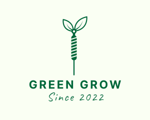 Green Needle Leaf logo design