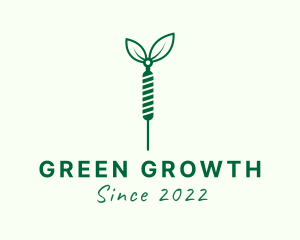 Green Needle Leaf logo design