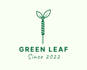 Green Needle Leaf logo design