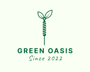 Green Needle Leaf logo design