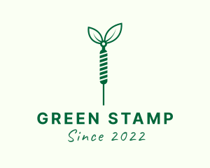 Green Needle Leaf logo design