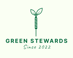 Green Needle Leaf logo design