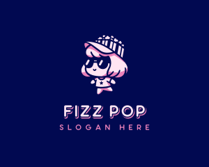 Popcorn Girl Sunglasses logo design