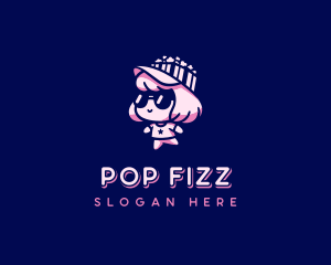 Popcorn Girl Sunglasses logo design