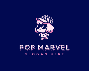 Popcorn Girl Sunglasses logo design