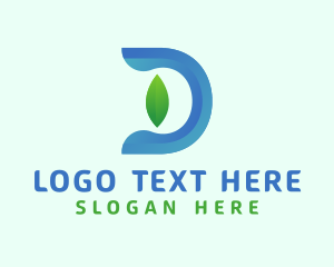 Liquid Letter D Leaf logo