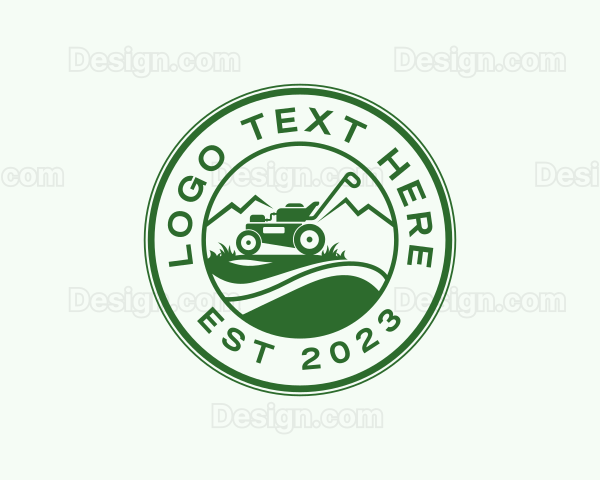 Landscaping Lawn Mower Garden Logo