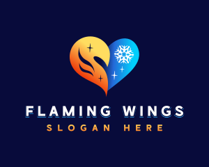 Heart Cooling Heating logo design