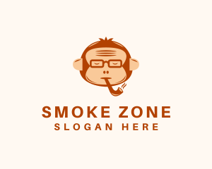 Smoking Monkey Ape Zoo logo design