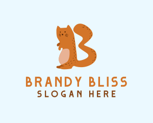 Playful Cat Letter B  logo design