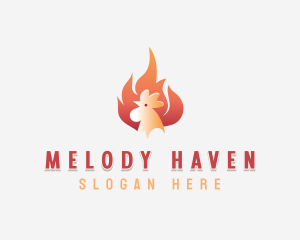 Flaming Chicken Roasting Logo