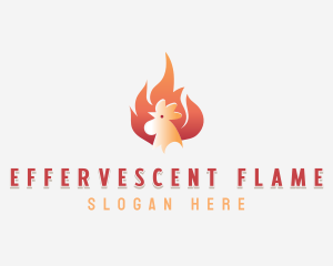 Flaming Chicken Roasting logo design