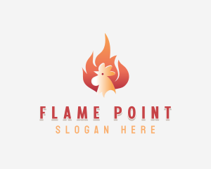 Flaming Chicken Roasting logo design