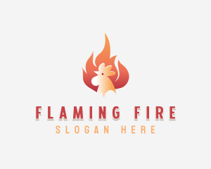 Flaming Chicken Roasting logo design