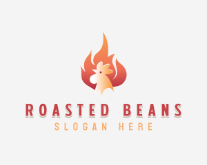 Flaming Chicken Roasting logo design