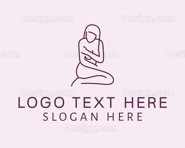 Purple Sexy Woman Body Logo