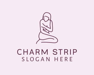 Purple Sexy Woman Body logo design