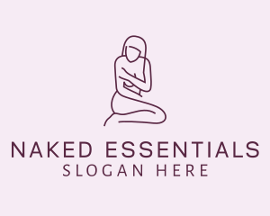 Purple Sexy Woman Body logo design