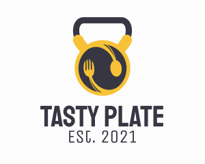 Food Plate Kettlebell  logo design
