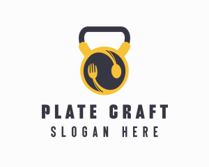 Food Plate Kettlebell  logo design