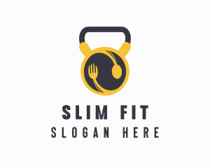 Food Plate Kettlebell  logo design