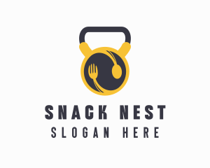 Food Plate Kettlebell  logo design