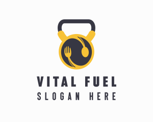 Food Plate Kettlebell  logo design