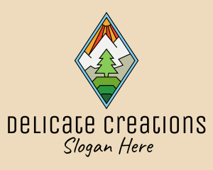 Outdoor Tree Stained Glass logo design