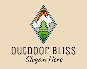 Outdoor Tree Stained Glass logo design