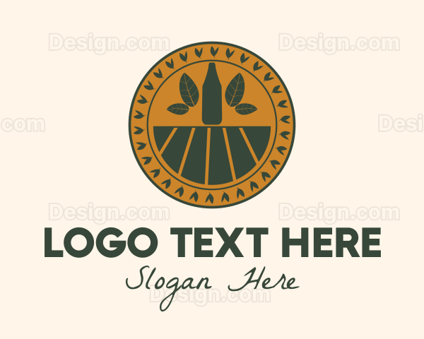 Organic Kombucha Farm Badge Logo