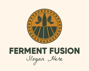 Organic Kombucha Farm Badge logo design