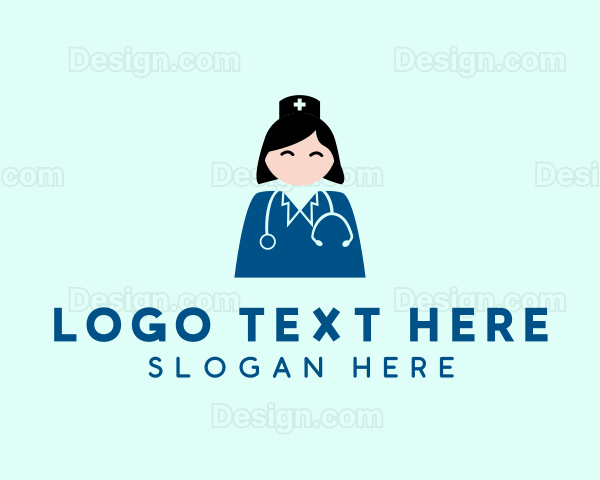 Woman Doctor Stethoscope Logo