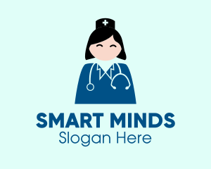 Woman Doctor Cartoon logo