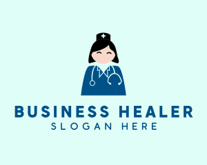 Woman Doctor Stethoscope logo