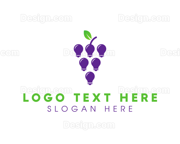 Grapes Light Bulb Logo