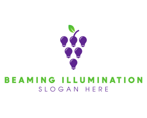 Grapes Light Bulb logo design